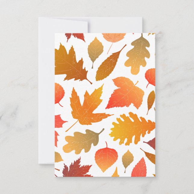 Falling for Autumn – Cosy Leaf Pattern Thank You Card (Front)