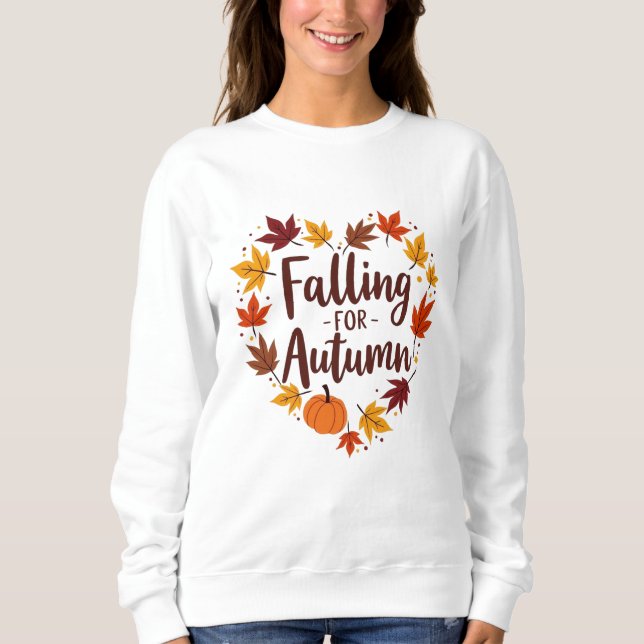Falling for Autumn Heart Pumpkin Sweatshirt (Front)