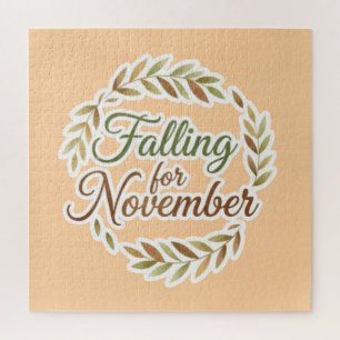 Falling for November - Fall Design Jigsaw Puzzle