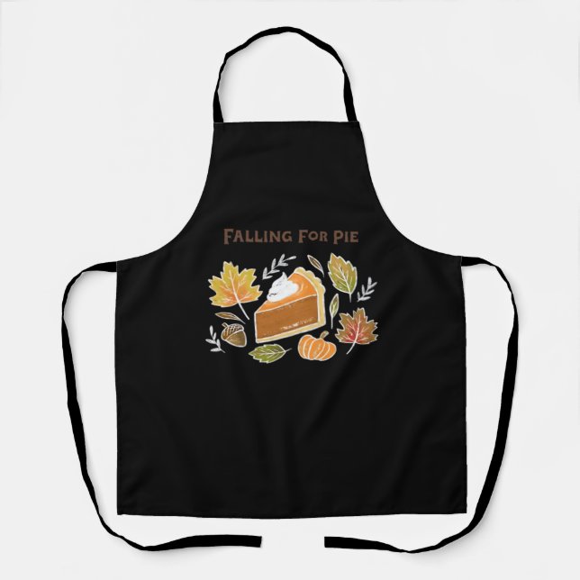 Falling for Pie – Cosy Autumn Pumpkin Pie Design C Apron (Front)