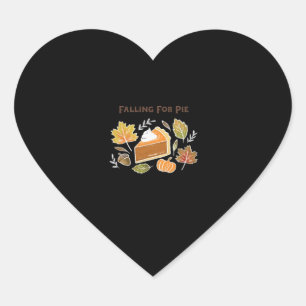 Falling for Pie – Cozy Autumn Pumpkin Pie Design C Heart Sticker