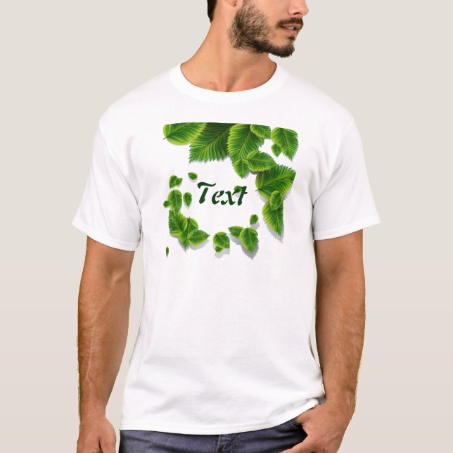 Falling Green Leaves T-Shirt (Front)