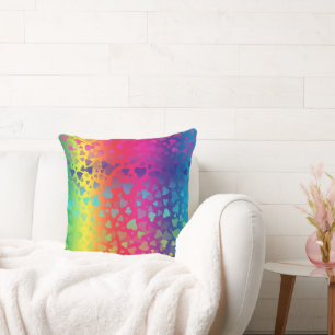 Falling Hearts Colourful Cushion