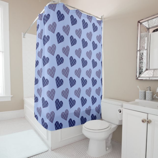 Falling Hearts in Spring Shower Curtain (In Situ)