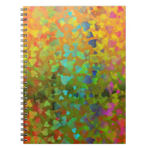Falling Hearts Orange Notebook