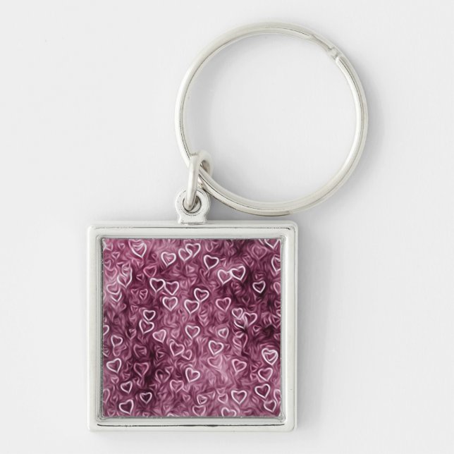 Falling Hearts - Pink Key Ring (Front)