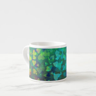 Falling Hearts Red and Green Espresso Cup