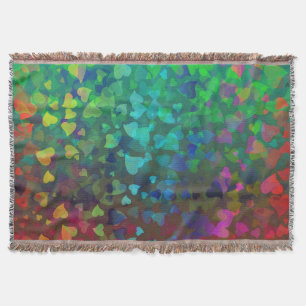 Falling Hearts Red and Green Throw Blanket