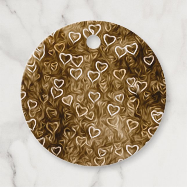 Falling Hearts - Sepia Favour Tags (Front)