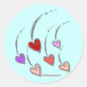 Falling Hearts Stickers