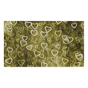 Falling Hearts - Yellow Name Tag