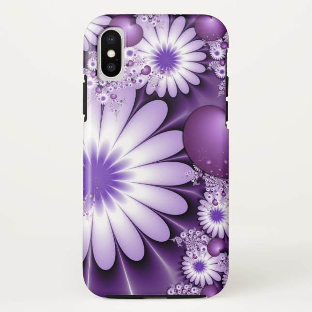 Falling in Love Abstract Flowers & Hearts Fractal Case-Mate iPhone Case (Back)