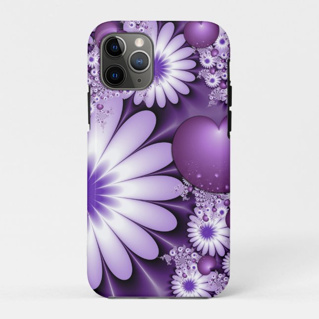 Falling in Love Abstract Flowers & Hearts Fractal Case-Mate iPhone Case (Back)