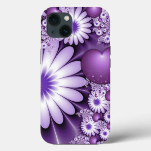 Falling in Love Abstract Flowers & Hearts Fractal iPhone 13 Case