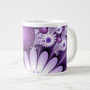 Falling in Love Abstract Flowers & Hearts Fractal Large Coffee Mug