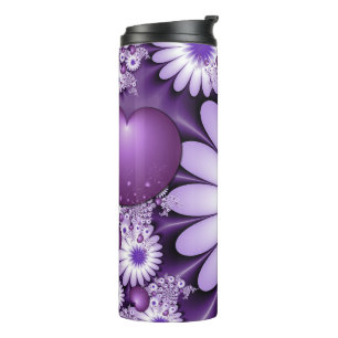 Falling in Love Abstract Flowers & Hearts Fractal Thermal Tumbler
