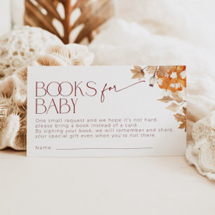 Falling in Love Books for Baby Shower Pumpkin Enclosure Card
