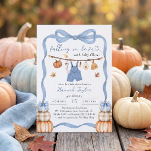 Falling In Love Boy Clothes Baby Shower Invitation