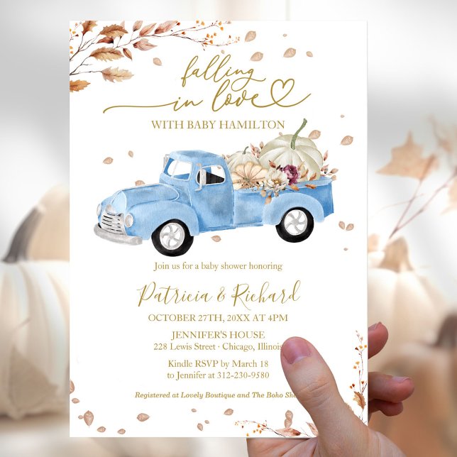 Falling in Love Budget Boy Baby Shower Invitation Flyer (Creator Uploaded)