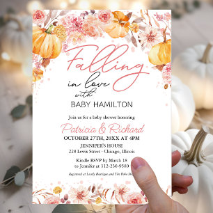 Falling in Love Budget Fall Baby Shower Invitation