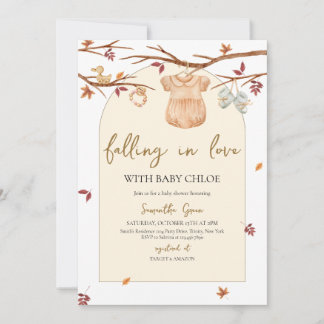 Falling in Love Little Pumpkin Baby Shower Invitation