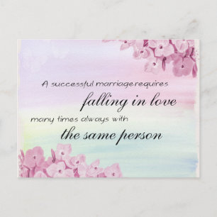 Falling in love quote postcard