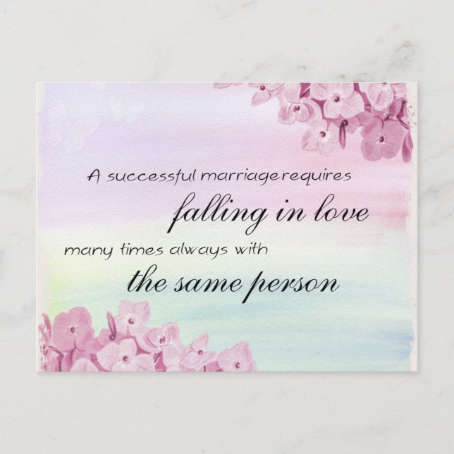 Falling in love quote postcard (Front)