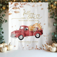 Falling In Love Red Truck Baby Shower Backdrop