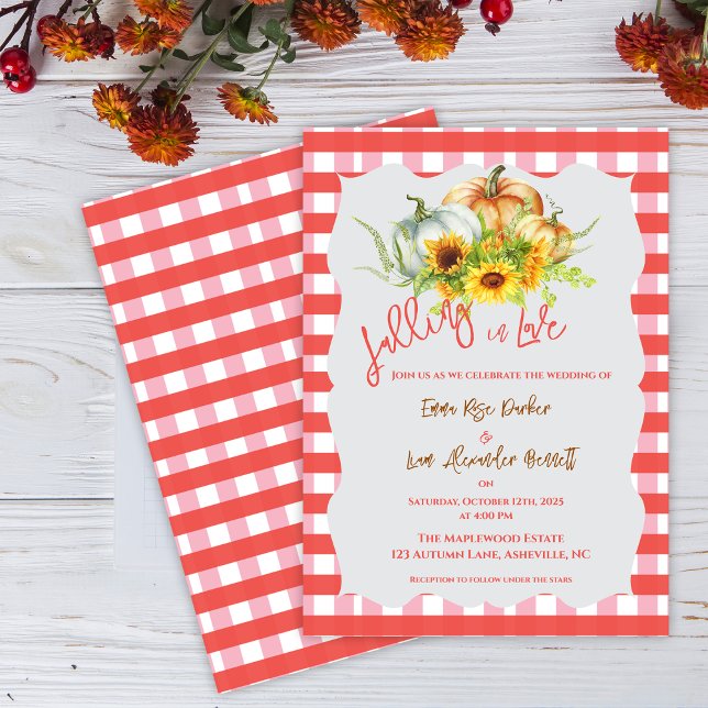 Falling in Love Rustic Fall Wedding Invitation (Falling in Love Rustic Fall Wedding Invitation)