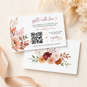 Falling In Love Rustic Floral Burgundy Custom Enclosure Card