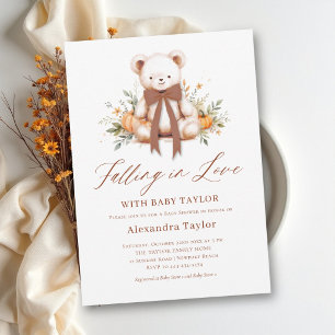 Falling in Love Terracotta Teddy Bear Baby Shower Invitation