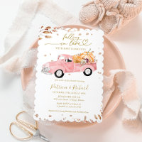 Falling In Love Vintage Truck Pumpkin Baby Shower