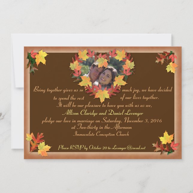 Falling In Love Wedding Invitation (Front)