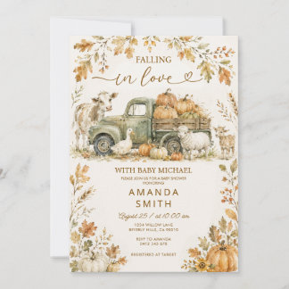 Falling in Love with Baby Farm Baby Shower Invitation