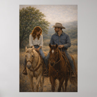 Falling in Stride | Western Horse Art | Poster