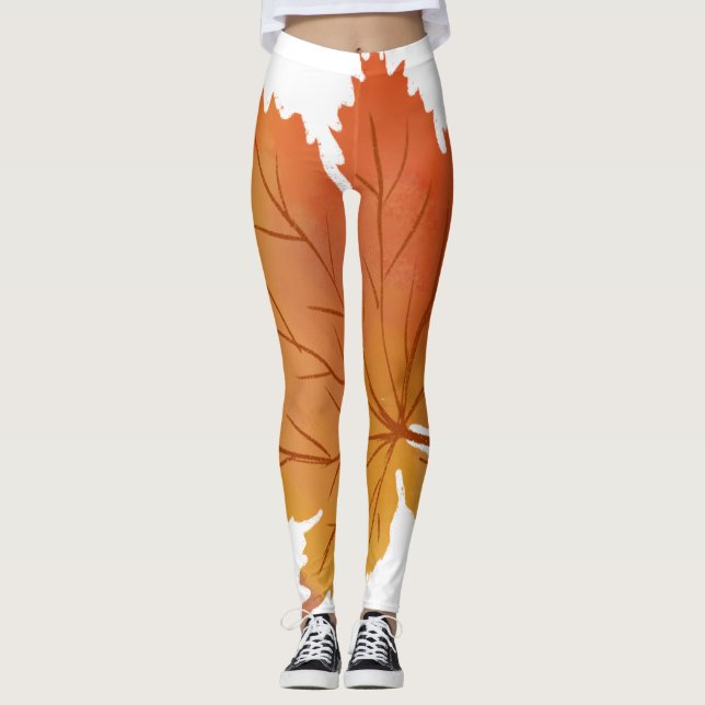 Falling Leaf - Autumn Leggings (Front)