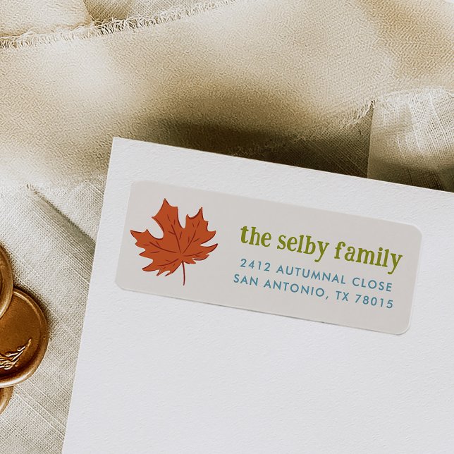 Falling Leaf Autumnal Return Address (Falling Leaf Autumnal Return Address Label)