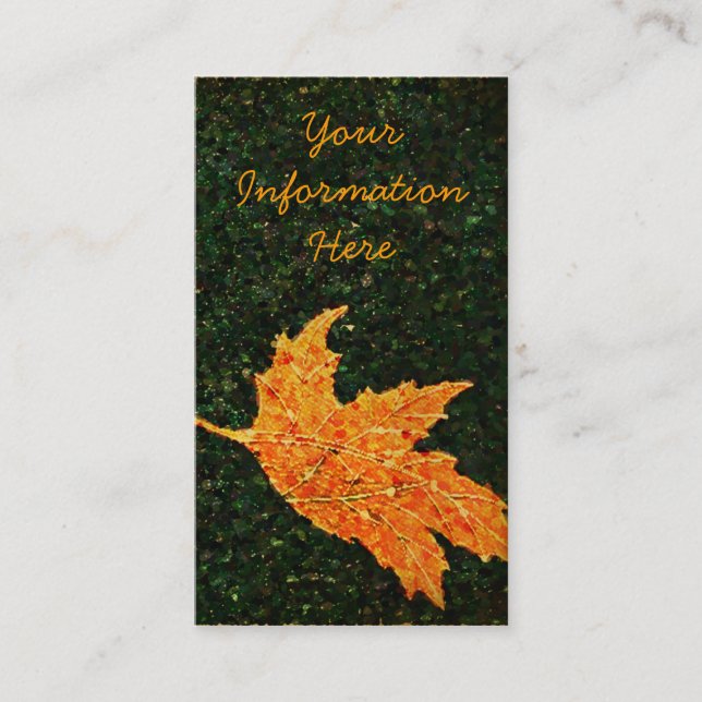 Falling Leaf Oil Painting Business Card (Front)