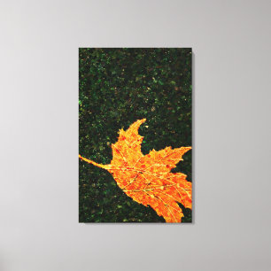 Falling Leaf Oil Painting Wrapped Canvas Print