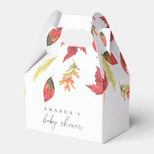 Falling leaves autumn baby shower favour box