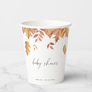 Falling leaves autumn baby shower paper cups