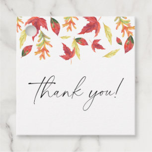Falling leaves autumn baby shower Thank You Favour Tags
