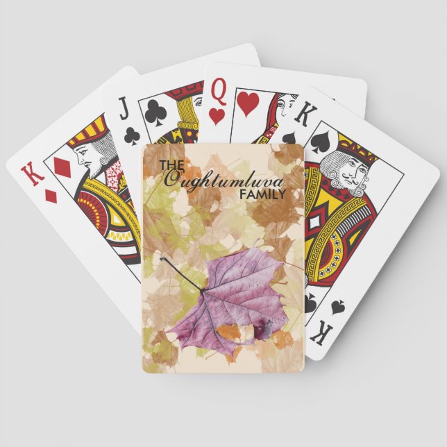 "falling leaves" autumn PLAYING CARDS (Back)