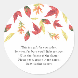 Falling leaves autumn - Prayer Candle Label