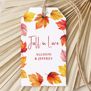 Falling Leaves Autumn Wedding Fall in Love Gift Tags