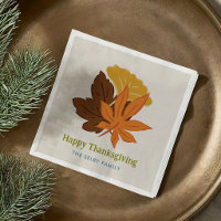 Falling Leaves Autumnal Happy Thanksgiving