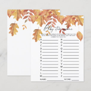 Falling leaves - Baby Item Game. Baby Shower Game
