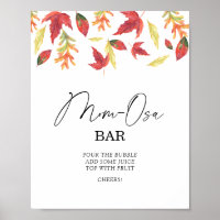 Falling leaves baby shower Momosa bar