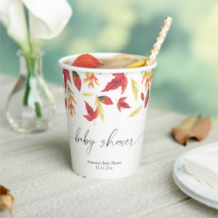 Falling leaves Baby Shower Paper Cups