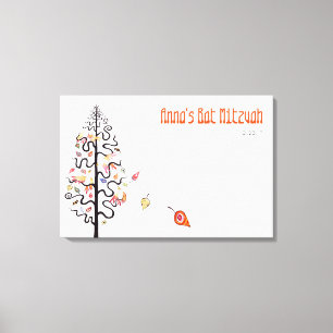 Falling Leaves Birds & Bees Sign-In Board Canvas Print